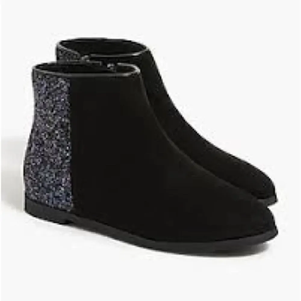 Crewcuts black half glitter boots